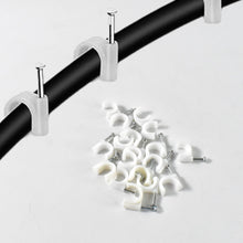 Wire Wall Clips, Plastic Cable Clips Round Wire Pins with Steel Nail (20 Pcs Set)