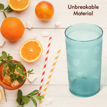 Round Plastic Water Glass Juice Beer Wine Plastic Unbreakable Transparent Glass Set ( 300ml 6pc )