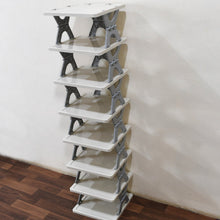 8-Layer Foldable Shoe Rack for Entryway - Heavy Duty Plastic Shoe Organizer