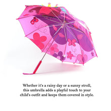 3D Kids Umbrella with Cartoon Print – Cute Waterproof Rain Umbrella (1 Pc)