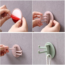 180° Rotating Punch-Free 3-Hook Sticky Hook – 1 Pc