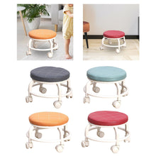 Roller Seat Stool Low Height Rolling Plastic Stool Multifunctional Small Household Movable Mini Stool Pulley Wheel Stool for Garage Home Library (1 Pc)