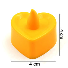 Heart Shape Battery Operated Tea Light LED Candles, for Decoration Use (24 Pc Set)