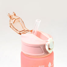 Plastic Colorful Motivational Water Bottle with Straw (750 ML)