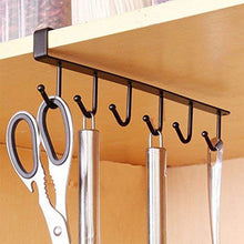 Metal Multifunctional Cabinet Storage Organize 6 Hook Rack For Hanging (1 Pc / Big)
