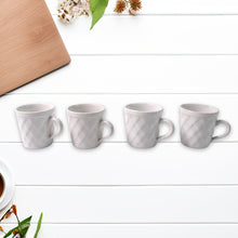 Unibic Ceramic Tea Cups With Plastic Leaf Shape tray / Platter (6 Pcs Set)