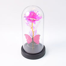 LED Decorative Rose with Butterfly in Transparent Plastic Dome (1 Pc / Battery Not Included)