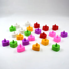 Heart Shape Battery Operated Tea Light LED Candles, for Decoration Use (24 Pc Set)