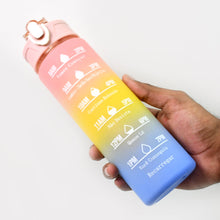Plastic Colorful Motivational Water Bottle with Straw (750 ML)