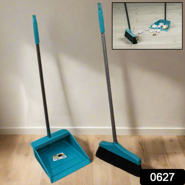Long Handle Dustpan and Brush 2 Piece Set for Sweeping Cleaning Home Office, Supdi