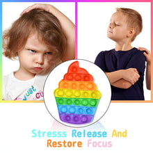 Ice Cream Softy- Fidget ping Sounds Toy, BPA Free Silicone, Push Bubbles Toy for Autism Stress Reliever, Sensory Toy It Toy