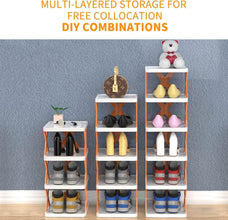 6 Layer Foldable Shoe Rack, Portable Storage Organizer for Home & Office