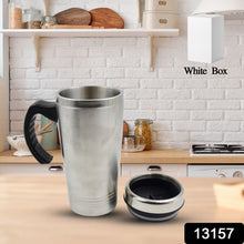 Stainless Steel Vacuum Glass Insulated Glass Coffee Cups (With Lid & Handle / 1 pc)