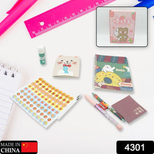 Cartoon Stationery Box Cartoon Design School Box Book , diary , Pen , Eraser, Sharpner , Sticker & Pen Refill Student Gift School box (1 box)
