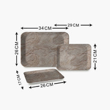 Serving Tray Set (Pack of 3 Pcs) (Small, Medium, Large) (Multicolour)