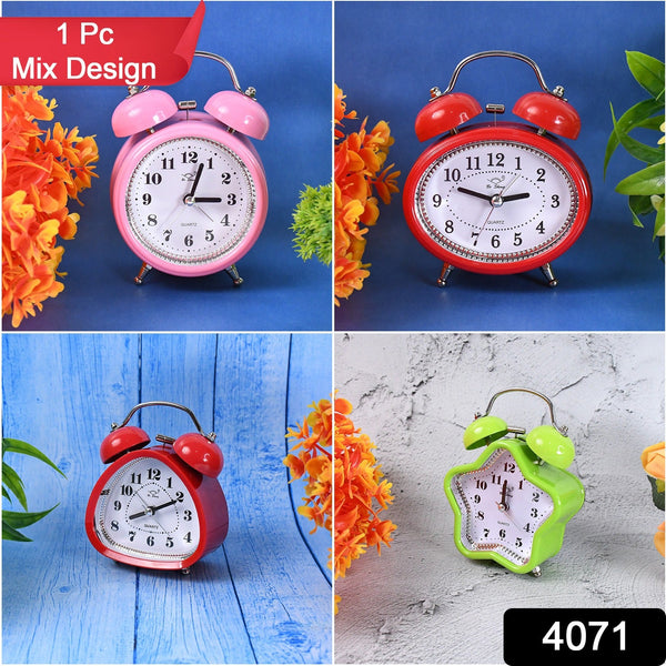 Mini Cute Alarm Clock Small Kids and Students (Mix Design & Color / 1 Pc)