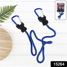 Carabiner Bungee Cords with Hook Tie Downs Luggage Strap Carrying Bag Secure (1 Pc / Mix Color)