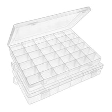 36 Grids Clear Plastic Organizer Box with Adjustable Compartment Dividers, Jewellery Storage Organizer Collection Box (1 pc )