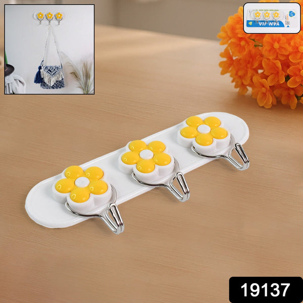 Multipurpose Strong & Hook Self-Adhesive hooks for wall Heavy Plastic Hook (1 Pc)