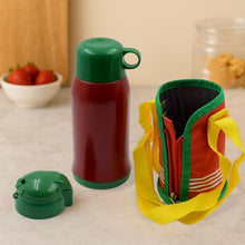 Premium Stainless Steel Insulated Sipper Bottle Print Water FlaskCartoon Vacuum Hot Cold For Kids / Travelling Water Bottle for Kids with up Straw, Double Wall Thermos with Straw & Bottle Zippe Cover For office/Gym/School (550 ML)