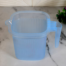 Plastic Square Transparent Bath Water Mug (1 Pc / 1000 ML / Mix Color)