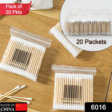 Eco-Friendly Bamboo Cotton Swabs with Wooden Handles (Pack of 20)