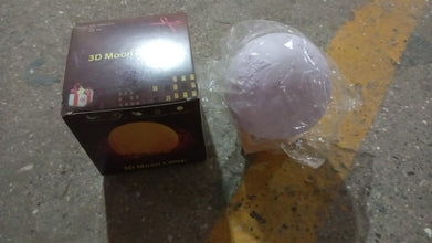 3D Moon Night Lamp with Stand (Color Box / White & Yellow Light / 1 Pc)