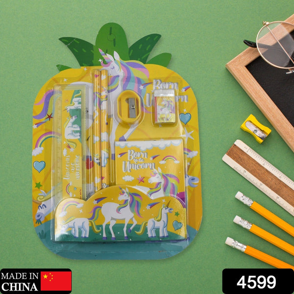 Stationery Set for School & Office with Pencil & Ruler (Gift, 6 Pc)
