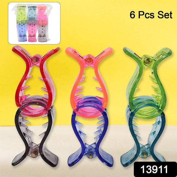 Big Hair Clips for Girls Kids Hair Accessories (6 Pcs Set / Transparent), Hair accessories