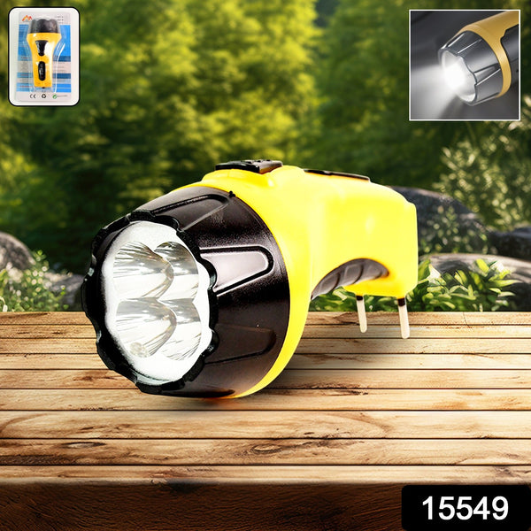 Rechargeable LED Torch Flashlight – High-Power Handheld Emergency Light with Built-in Plug