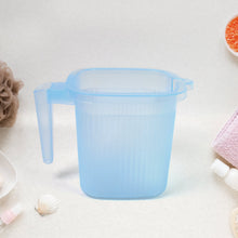 Plastic Square Transparent Bath Water Mug (1 Pc / 1000 ML / Mix Color)