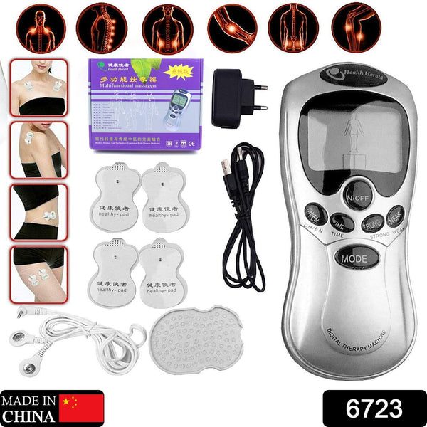 Multifunctional Massager, Health Care Digital Chinese Meridian Tens Therapy Massager Relax Body Muscle Acupuncture Machine 4 Electrode Pads & Charger Adapter and Cable, Physiotherapy, Electric Digital Therapy neck back Mane Massage