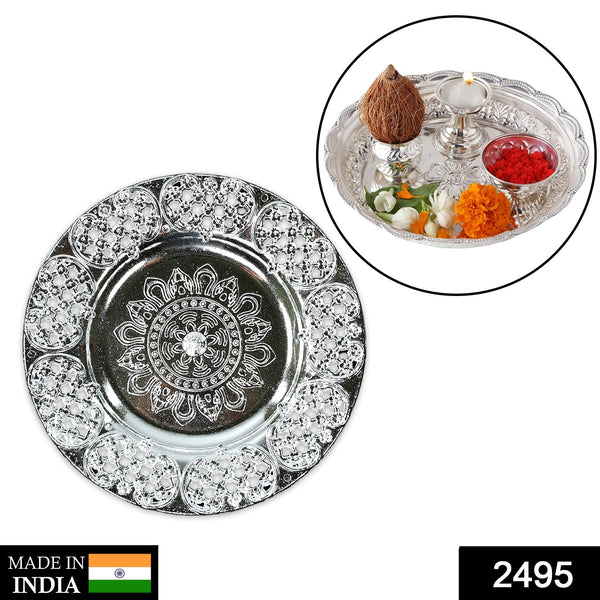 Beautiful 8-Inch Plastic Pooja Thali Set – Perfect for Daily Use & Special Occasions (Plastic)