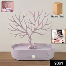 Plastic Jeweller Organizer Earring Holder and Necklace Rack With Drawer (1 Pc)