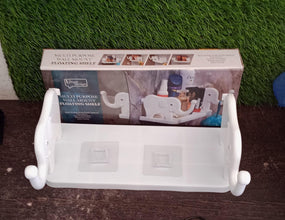 Multifunctional Elephant-Shaped Wall Shelf – No-Punch Mini Organizer for Kitchen, Bathroom & Bedroom