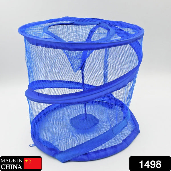 Mesh up Laundry Hamper, Foldable Portable Cylindrical Dirty Clothes Basket for Bedroom, Kids Room, College Dormitory and Travel