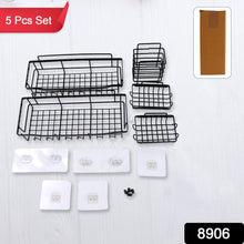 Metal Shower Basket / Canddy, for Bathroom Organiser (5 Pc Combo)