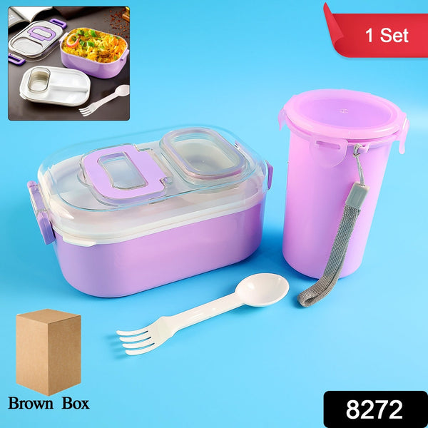 Multi-Functional 1 Set Leakproof Lunch Box with Cutlery & Tumbler