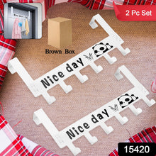 Heavy-Duty Carbon Steel Door Hook Hanger Rack (2 pc / 6 Hook / White)