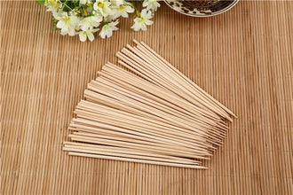 Camping Wooden Color Bamboo BBQ Skewers – 20cm Barbecue Shish Kabob Sticks for Fruit, Meat, Party & More (Pack of Skewers)