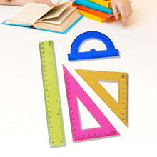 4-Piece Geometry Set, Triangle Ruler Protractor Straight Ruler