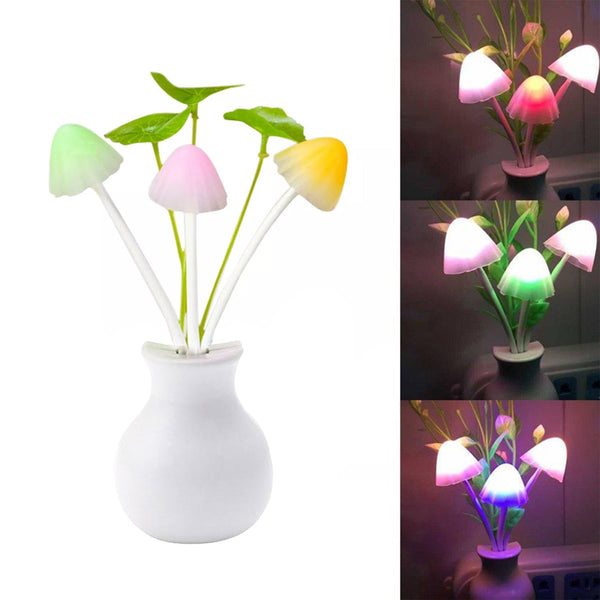 LED Dream Night Light, Auto ON / Off Sensor Mushroom Lamp (Multicolor)