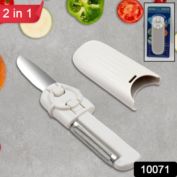 Dual-Use Knife and Peeler, 2-in-1 Stainless Steel Blades Wiith case (1 Pc)