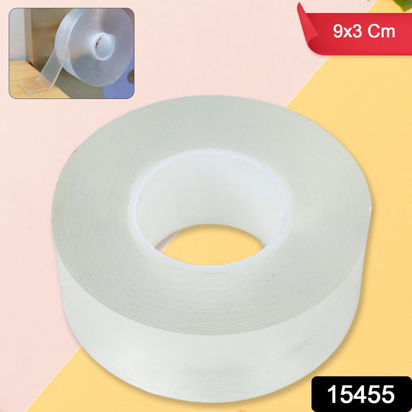 Sticky Double Sided Tape Washable Adhesive Tape Reusable (9×3 Cm / 1 Pc)