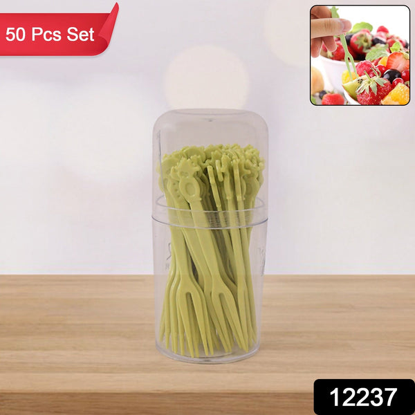 Plastic Fruit Forks Cake Dessert Forks Mini Forks (50 Pcs Set)