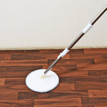 Round Shape Mop Head with 1 Pad Extra Clean Water Spin Mop with Separate Water Bucket, Suitable for All Types of Flooring, Separates Dirty and Clean Water, Wet