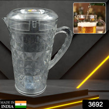 Mocktail Pet Jug Plastic Jug With lid, Drinking Beverage Jag, Transparent Tableware Reusable BPA Free, Plastic Water jug for Home use, Perfect for Home, Restaurants