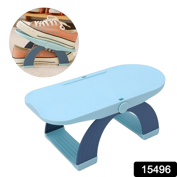 Adjustable Double-Layer Plastic Shoe Organizer Rack