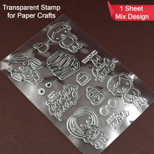 Reusable Transparent Rubber Stamp for Paper Crafts (Mix Design / 1 Sheet)