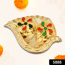 Leaf Shape Special Puja Thali (1 Pc / Mix Design)